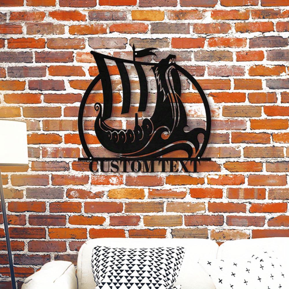 Unique Custom Metal Wall Art Viking Ship Norse Captain Modern Sturdy Home Decor