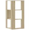 Corner Bookshelf 3 Shelves Sonoma Oak Finish 50 X 50 X 102 Cm Engineered Wood