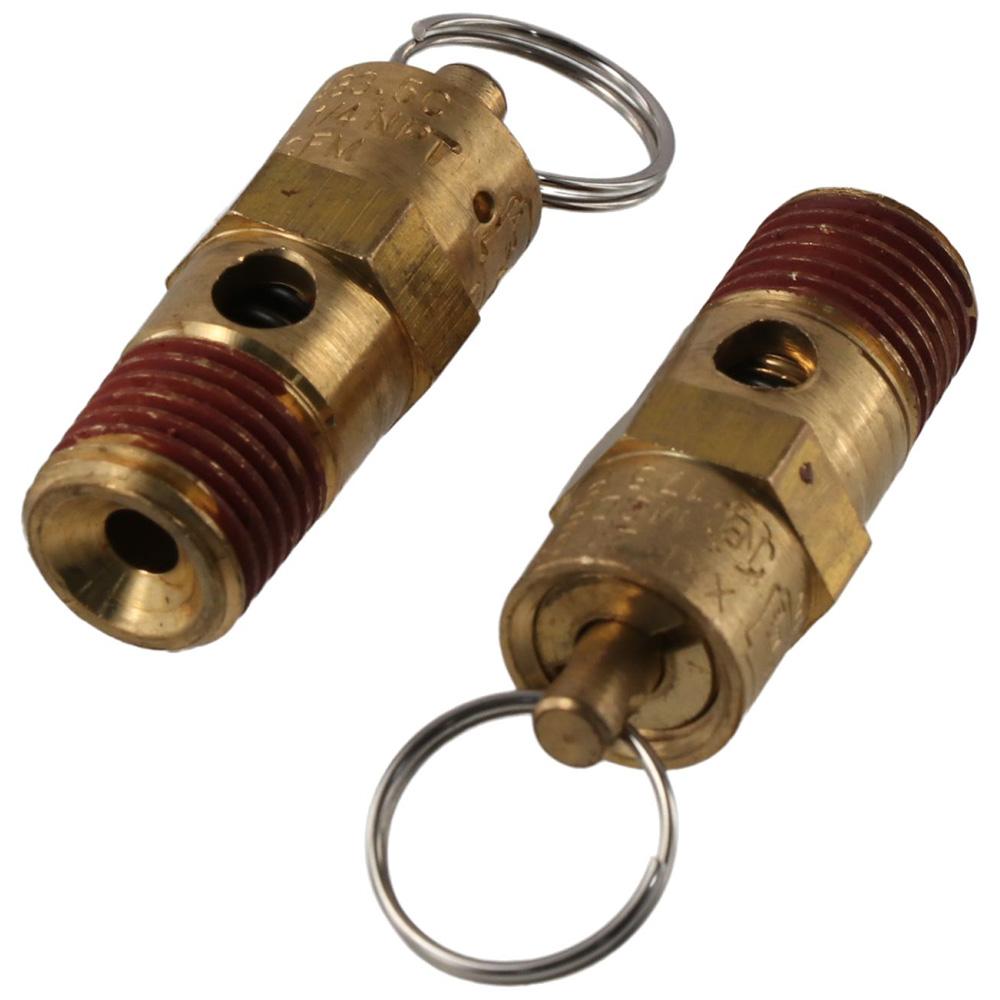 2Pcs 175 PSI Brass Safety Valve 1/4" Air Compressor Check Valve Air Compressor