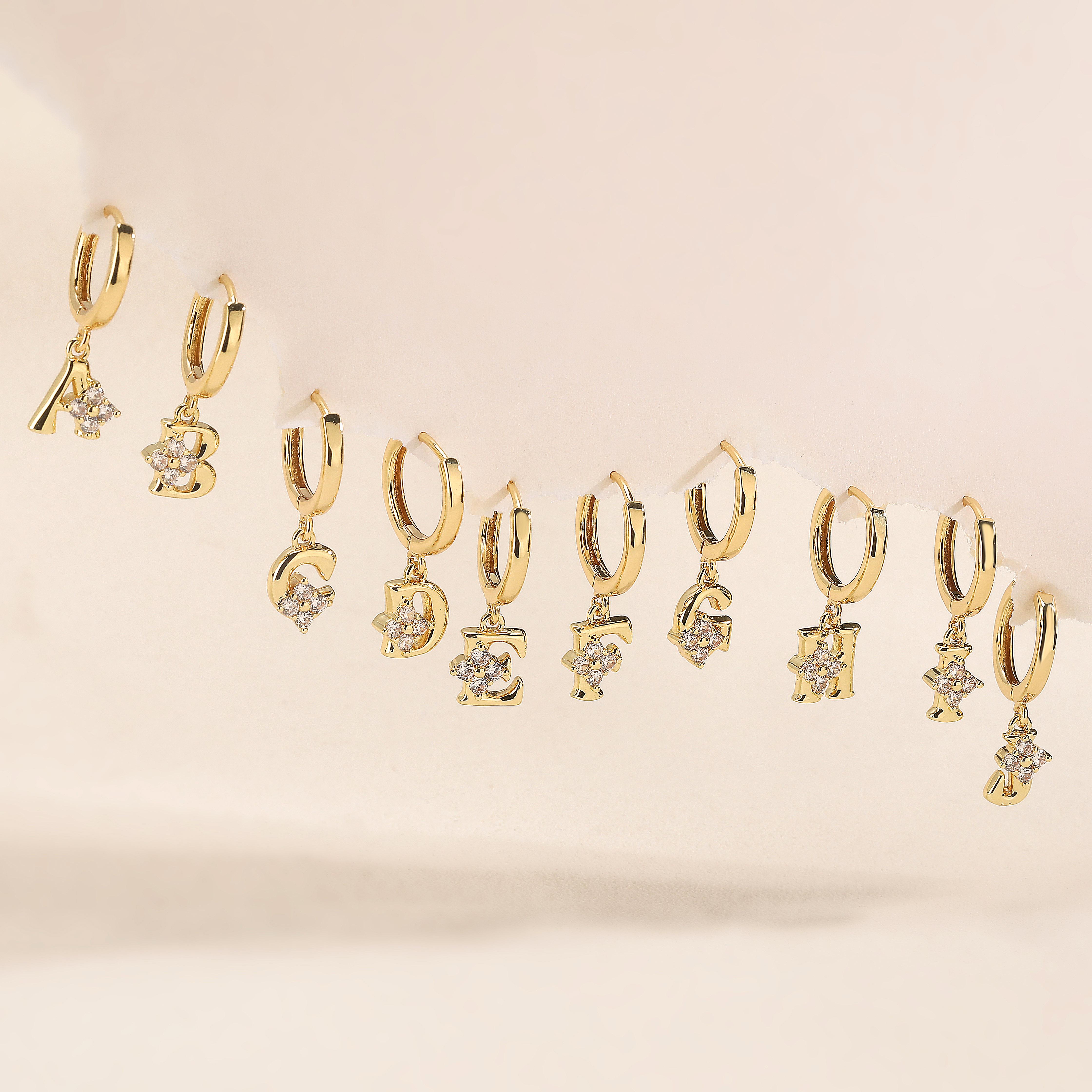 

HECHENG,Exquisite Floral Cube Zirconia Letter A-Z Charm Pendant Necklace/Earrings Women s Party Personalized Zircon 1 Piece Z