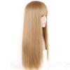 Long Straight Gold Wig With Bangs Synthetic Hair Wigs Bang With Wig For Women Gold Heat Resistant Wigs