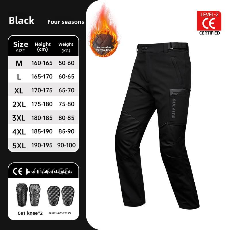 Men's Motorbike Pants Keep Warm Waterproof Windproof Cycling Pants Built-in Kneepad Gear Protect Knee Safety Drop-resistant