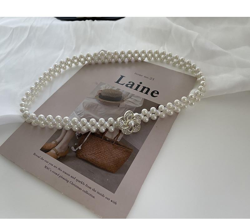 Korean Elegant Style Pearl Waist Chain For Women With Glamorous Accents Rhinestone