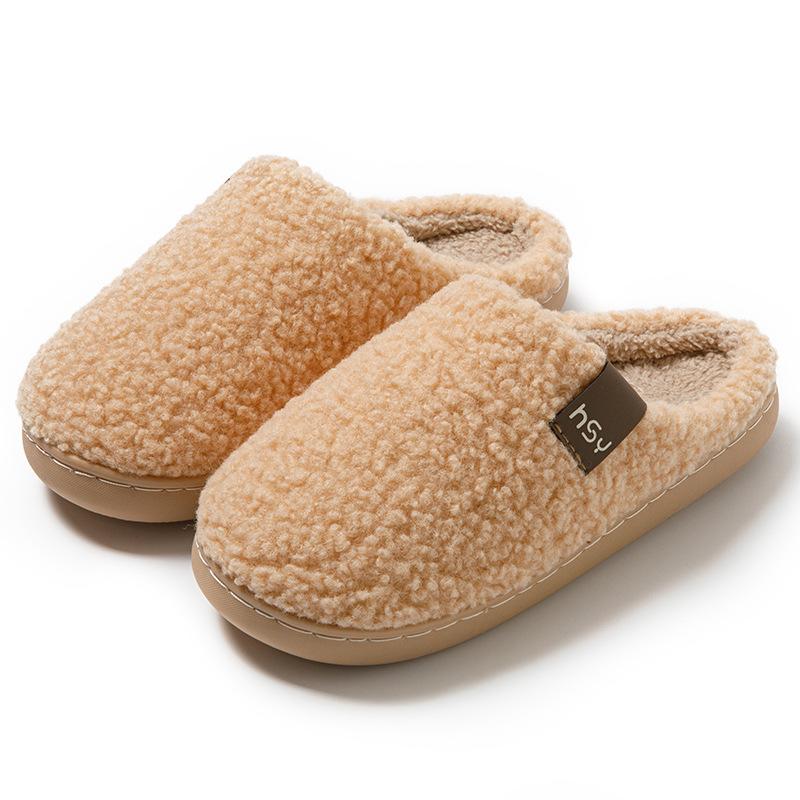 New 10,000 cotton slippers winter home indoor warm non-slip thickened outer wear couple fluffy slippers