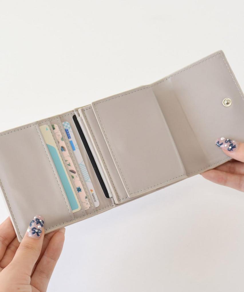 Altro Rose Gray Tri-fold Wallet for Women, Compact, Mini, Small, Slim, Foldable, Large Capacity, Coin Purse, Stylish, Gathered, Simple, One-Color