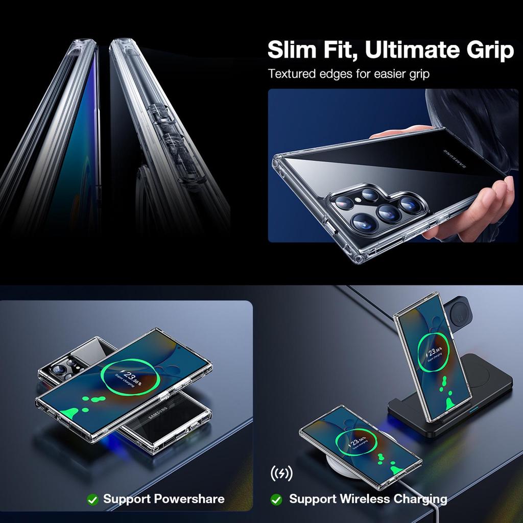 New Samsung S24U Phone Case: Drop-Proof TPU + PC Two-in-One, Transparent, In Stock, Hot Selling