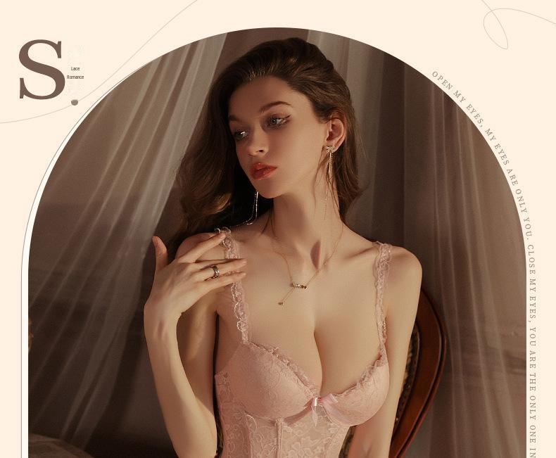 Manyan Sexy Lace Lingerie Set: Underwire Suspender Skirt & Slim Vest