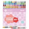Arrtx Acrylic Marker Paint 60 Large Capacity Ink Brush Tip for Coloring Rock and DIY Crafts Pens, Colors, Set, Books, Painting, Glass, Stone, Wood,