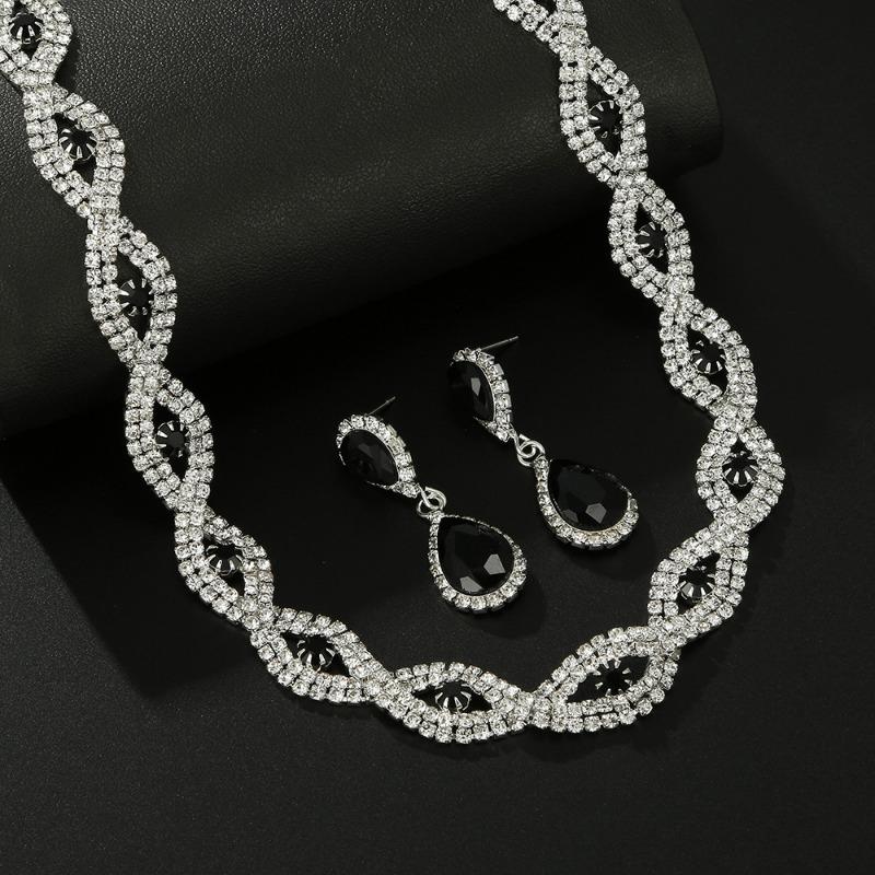 Winter Europäische und Amerikanische Accessoires Halsketten, Armbänder, Ohrringe, Sets, Dreiteilige Sets, Hochzeits-Abendkleider, Vielseitiger Schmuck