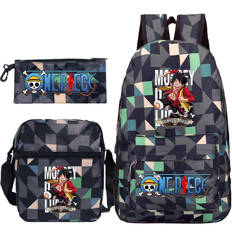 Peripheral Student Schoolbag Three-Piece Set, Youth Backpack, Shoulder Bag, Pencil Case