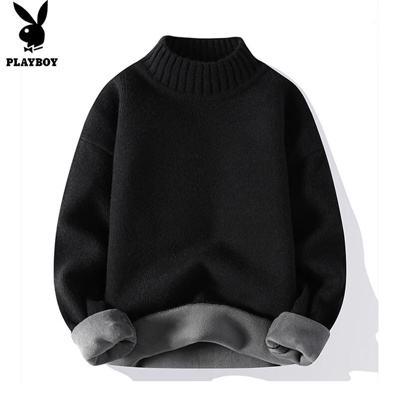 

Playboy Men s Half-Turtleneck Plush Winter Sweater 3XL