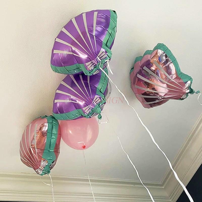 Mermaid Tail Arch Balloon Chain Theme Baby Birthday Ocean Party Background Decoration Decoration Aluminum Film Balloon