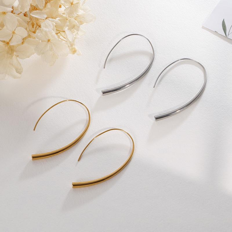 

Korean Fashion Titanium Steel Line Earrings for Women