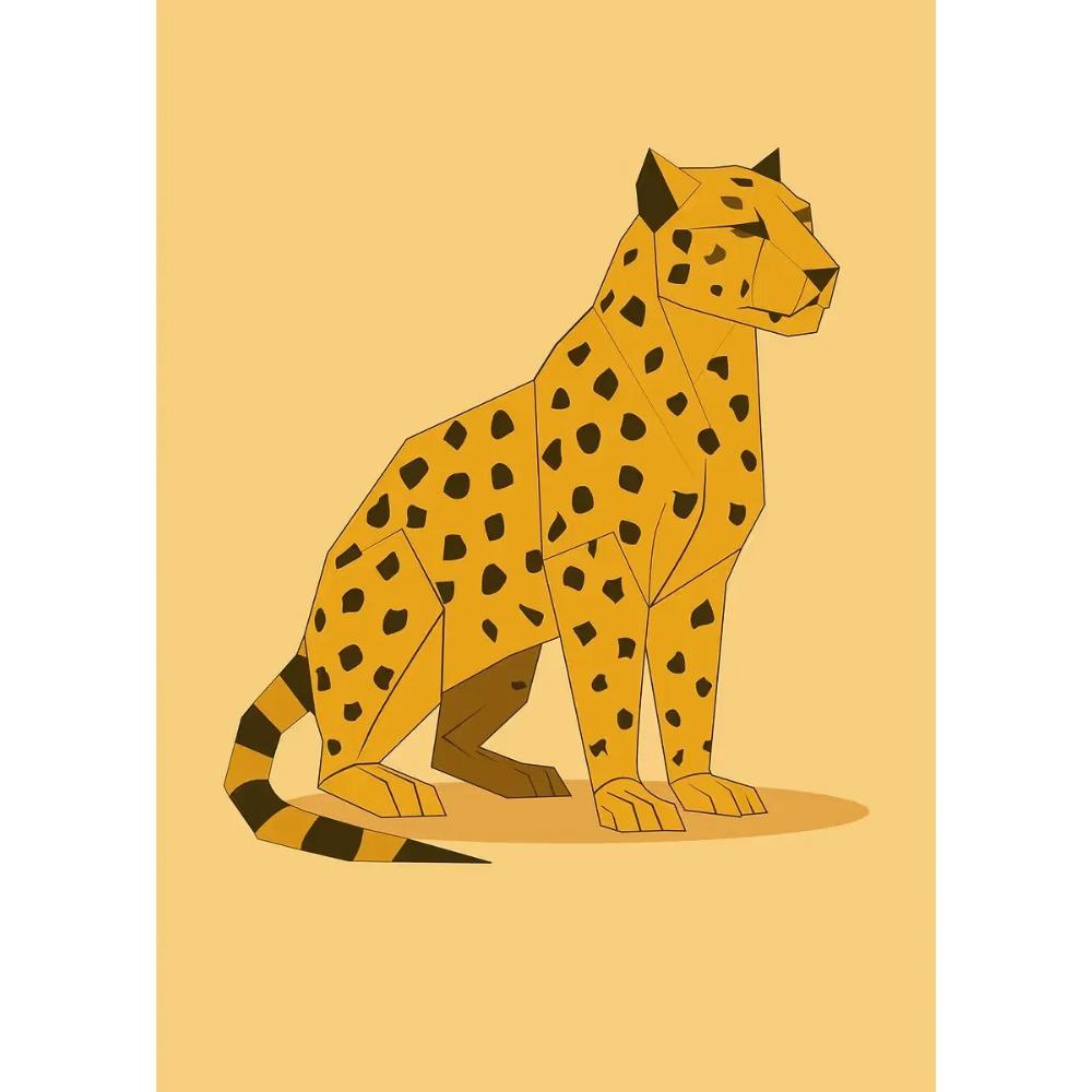 Abstract Geometric Stereoscopic Cute Animal Posters Jaguar Penguin Bear Prints Canvas Painting Wall Art Picture Home Room Decor