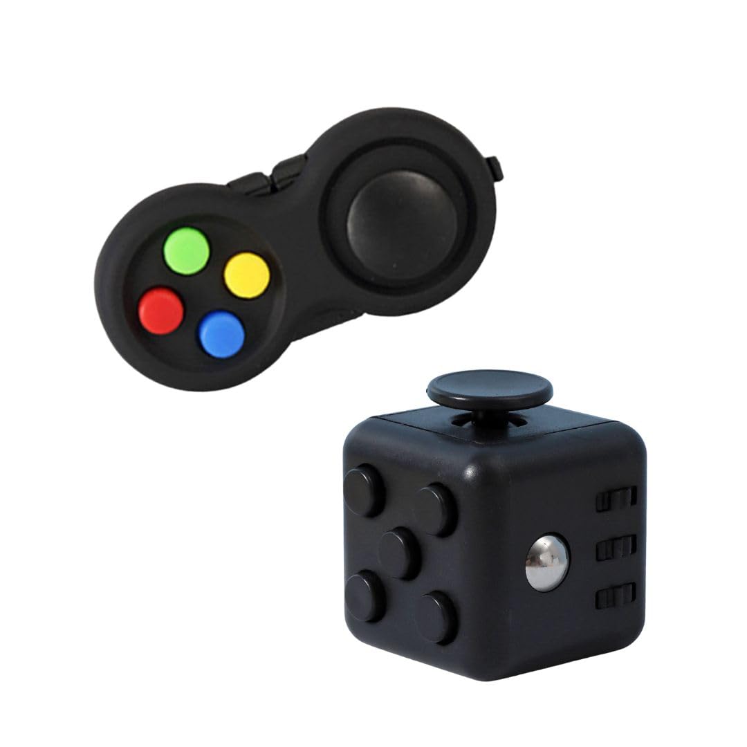 EINEY Кубик-антистресс и Пад-антистресс Набор Стресс Рука Бесконечное Настроение Сенсорный Пад и Пальцы Улучшает Концентрацию (Набор из 2 предметов) - Облегчение, Игра,