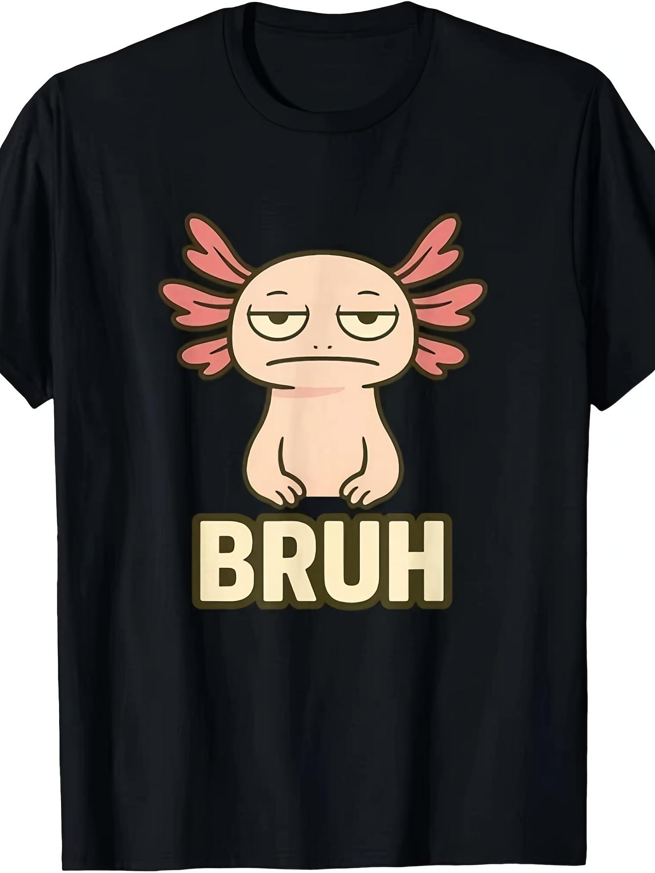 

Axolotl Brother Meme T-Shirt - Funny Amphibian Print Shirt with Playful Salamander Expression M