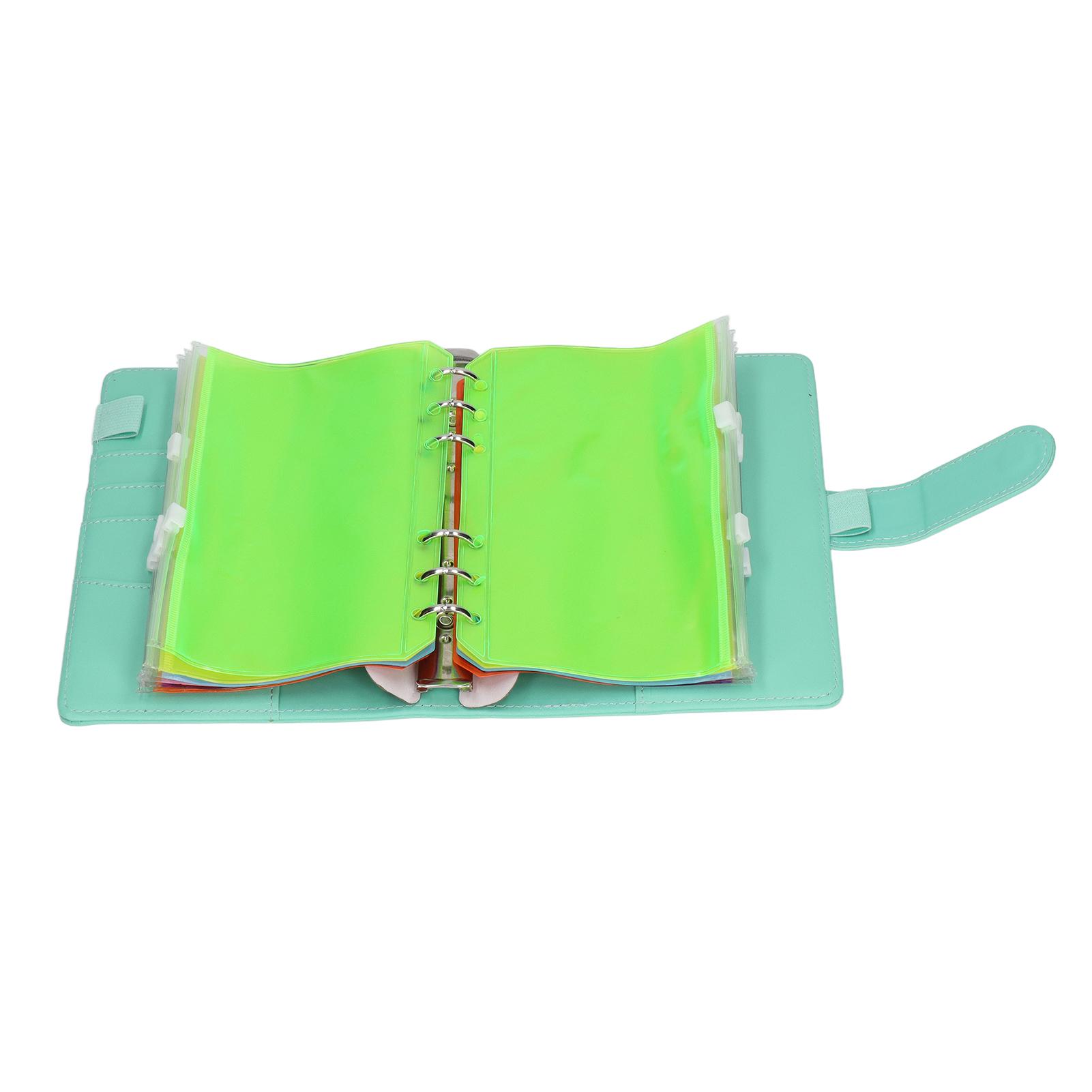 

Денежный органайзер из ПУ кожи A6 с 6 пробитыми отверстиями, портативного размера, водонепроницаемый, бюджетный органайзер с цветными зелёный