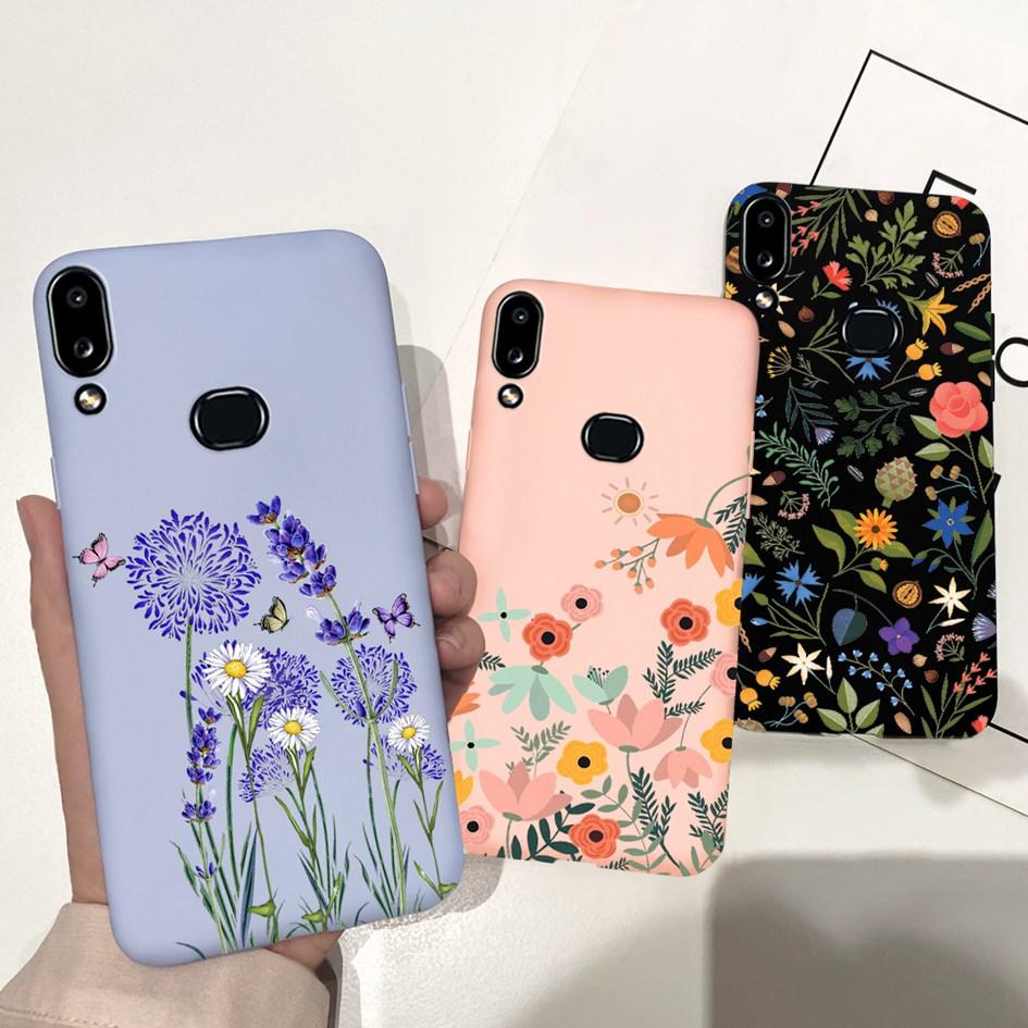 For Phone Case Samsung Galaxy A10s A107 SM-A107F Case Fashion Candy Color Flower Soft Cover For Samsung A10s A 10 S A10 2019 Bag
