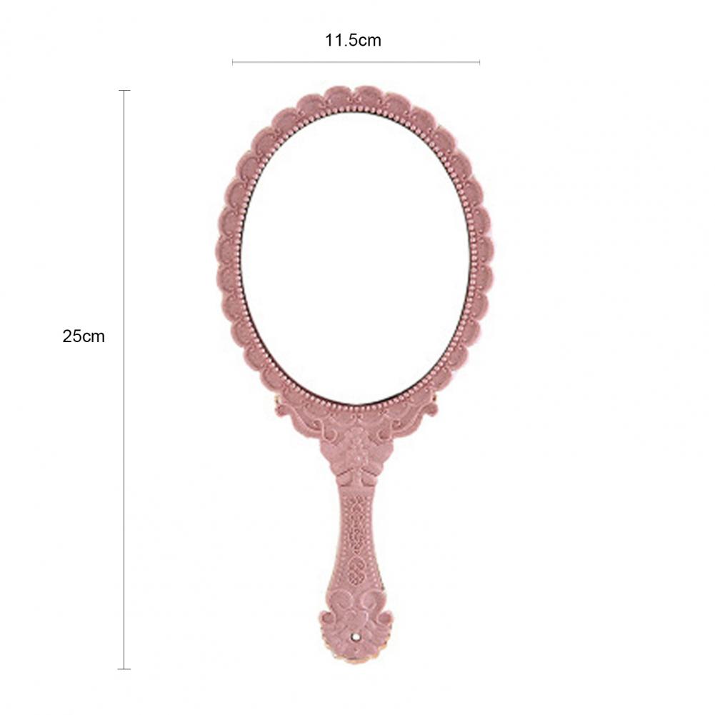 Handhållen sminkspegel Gammaldags stil Blomma Mini Dekorativa Speglar Sminkbord Handspegel Handtag Kosmetisk Spegel Glasspeglar