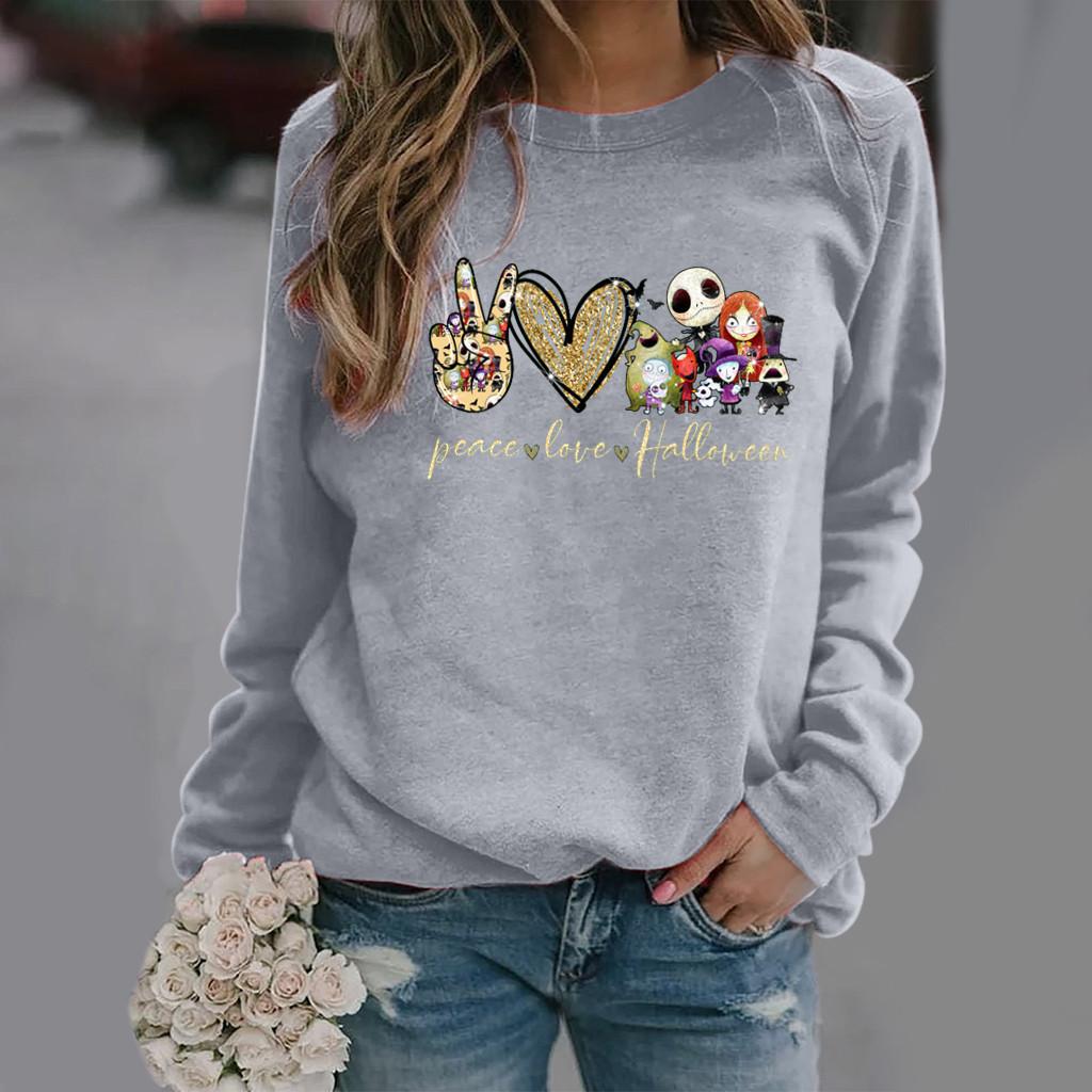 Peace Pattern Long-sleeved Crewneck Sweatshirt Street Women's Sweatshirt