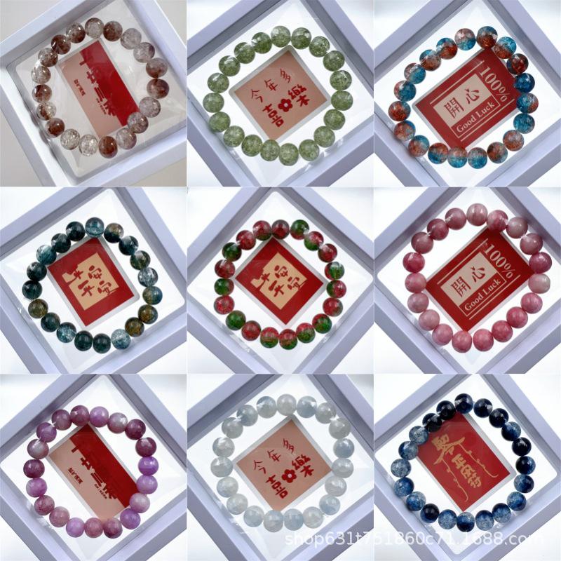 Zibo farbige Glasur Armbänder: Hochwertige, leichte Luxus-Kristallperlen im neuen chinesischen Stil mit Dezhen-Keramik.