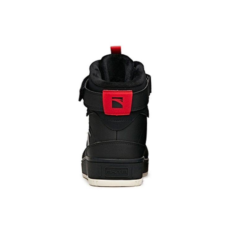 Anta Fleece Casual High-Top Sneakers Men Sneakers Black Red 912048900-1