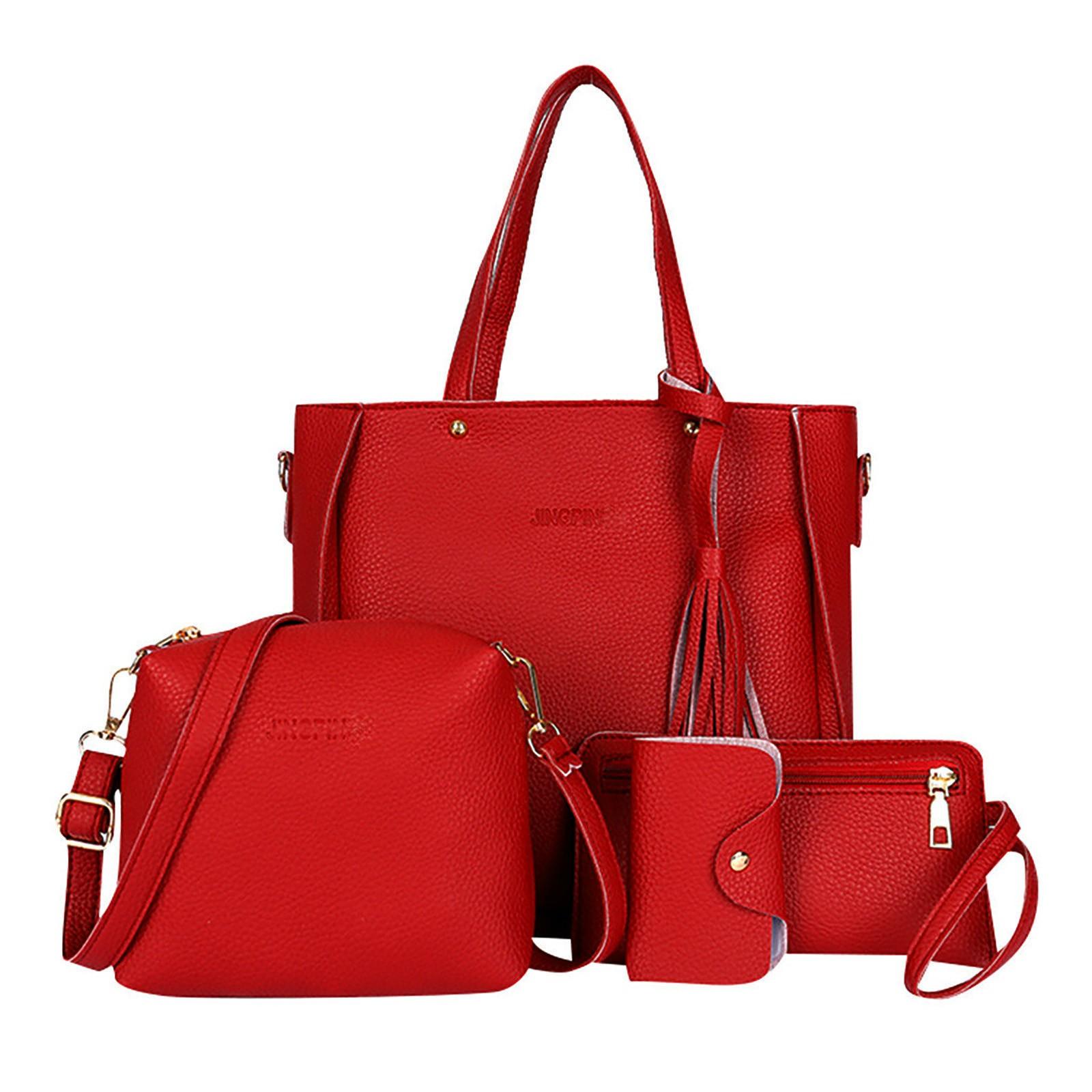 

Женская сумка 2021, новая модная сумка через плечо из четырех частей, сумка-бумажник, сумка M красный
