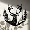 Metal Deer Antler Wall Art, Laser Cut Deer Head Silhouette, Home Decor Metal Cutout, Unique Rustic Ornament