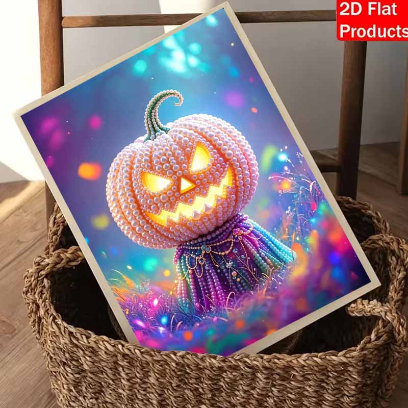 Halloween pearl painting handmade diy art pumpkin pearl home decoration painting
