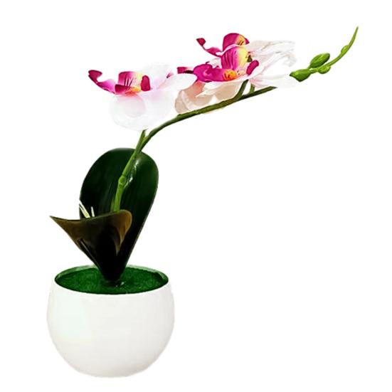 1 Set Fake Bonsai Realistic Anti Fade Faux Silk Flower Flexible Party Fake Butterfly Orchid Flowers Plant for Decorating