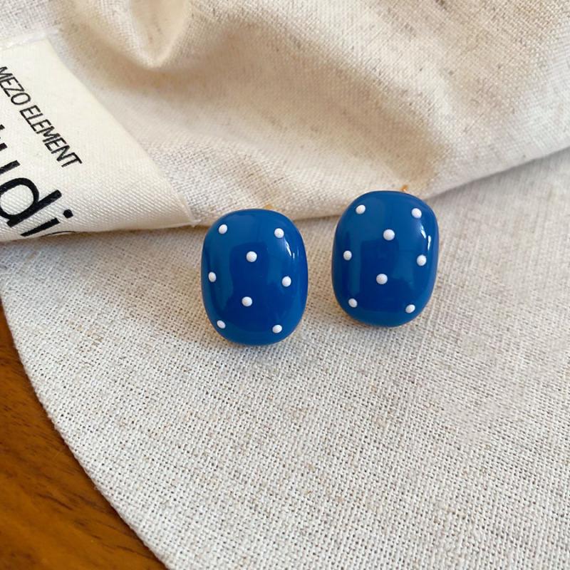 Geometric Leopard Print Heart Flower Stud Earrings - Retro & Versatile Luxury for Women