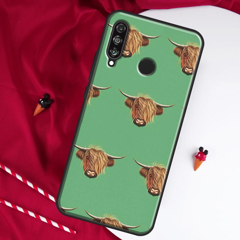 Highland Cows For Huawei Nova 12i 11i 8i 12s 9 10 SE Y90 Y60 Y70 Y72 Y61 Y91 P20 P40 P30 Lite P60 Pro Case
