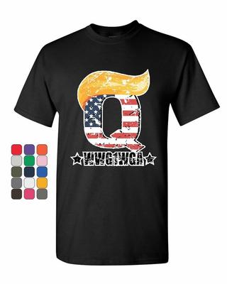 Q Wwg1Wga The Great Awakening Unisex T-shirt Q Anon Maga Trump Hair Tee Shirt