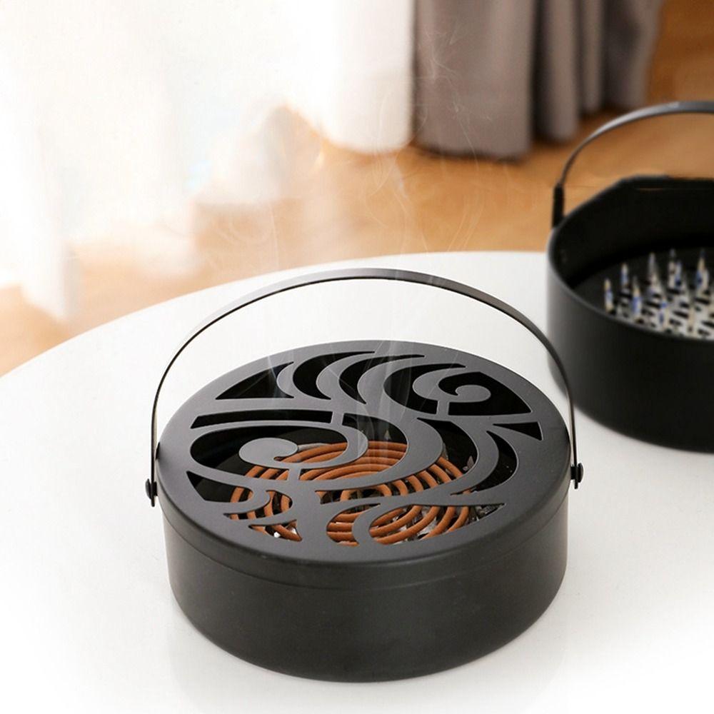 

Handle Classical Incense Container Mosquito Coil Case Mosquito Coil Holder Mosquito Repellent Box чёрный