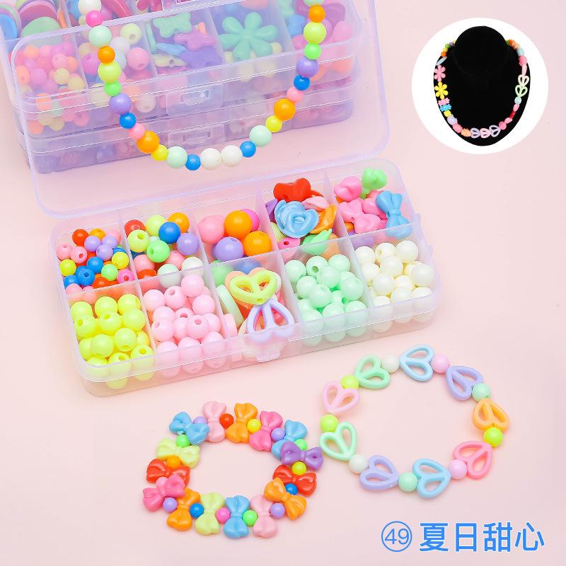 Children's Handmade Beaded Girls Wear Beads Educational Toys Diy Jewelry Bracelet Necklace Jewelry Around Beads Beads Set