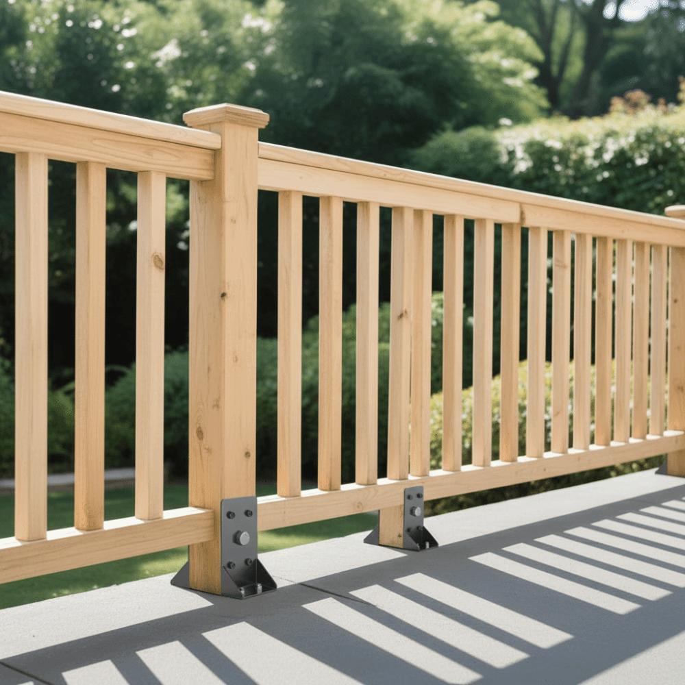 Heavy-Duty Deck Railing Support Steel Railing Post Bracket Post Support Bracket  Fence