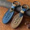 ONTTO Nissan Key Case Key Cover Keychain Nissan Serena Elgrand Double Side Sliding Door 4 Buttons Genuine Leather Brown