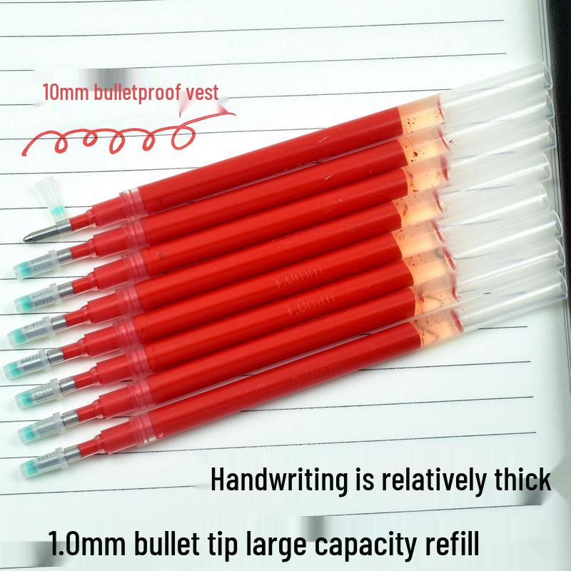 Náplně do jumbo gelových per - Černá a červená, Silný hrot, Velká kapacita (0,5, 0,7, 1,0)