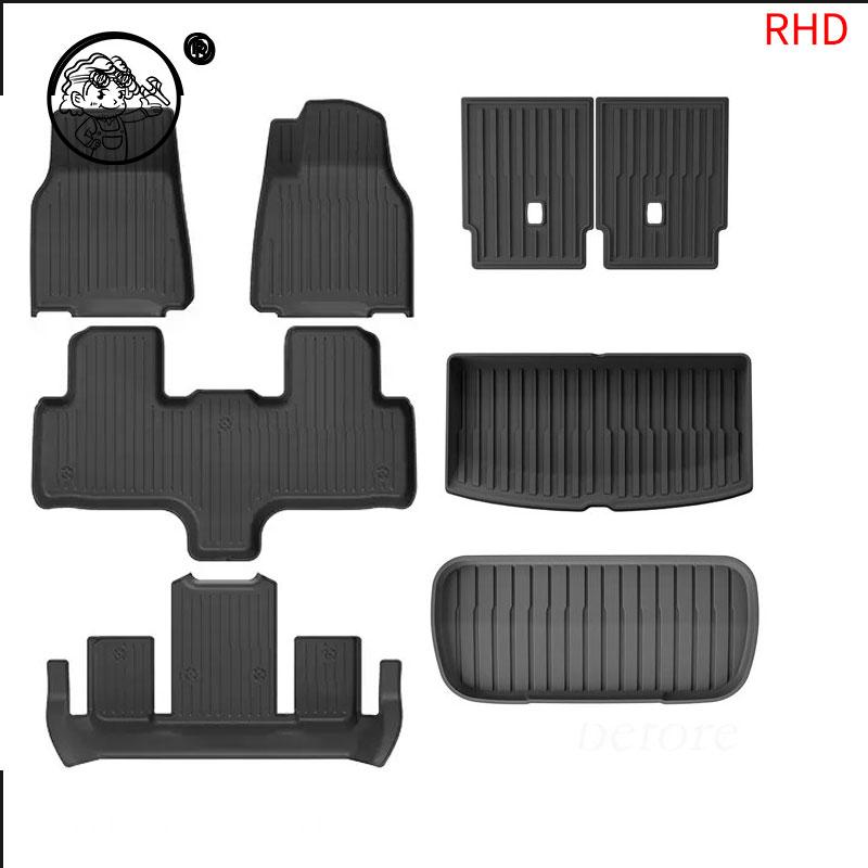 Floor Mats for Tesla Model YL Y L 2026 2027 All Weather Front Rear Cargo Liner Second Row Seat Back Pad Trunk Mat Accessories