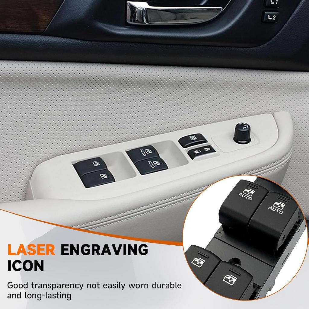 Driver Side Window Switch 83071-AL05A for Subaru Outback Legacy 2015-2016 | Dual AUTO Front Window Function. Exact OEM Fit for Direct Installation