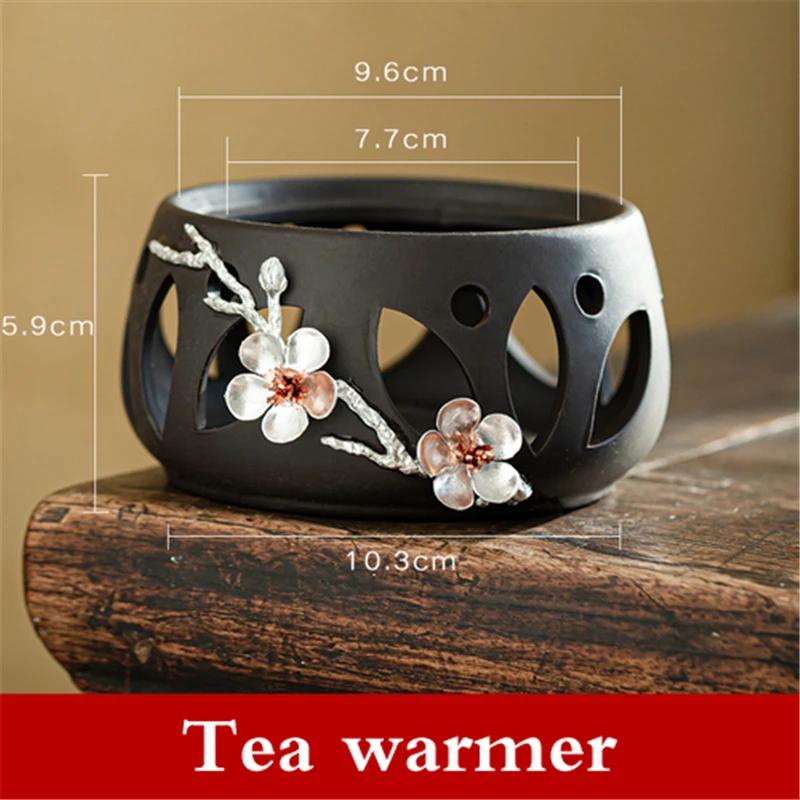 Aromatherapy furnace wine boiling device wine warming pot heating base cook tay Vermilion clay ceramic Cook Coffee candle tea