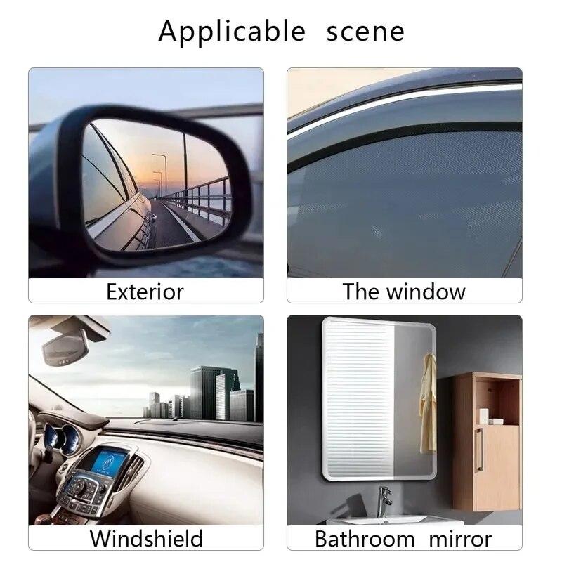 Rearview Mirror Rainproof Film Set Car Truck Window Glass Anti-fog Waterproof Stickers Rainy Day Safe Driving Rain Proof Films