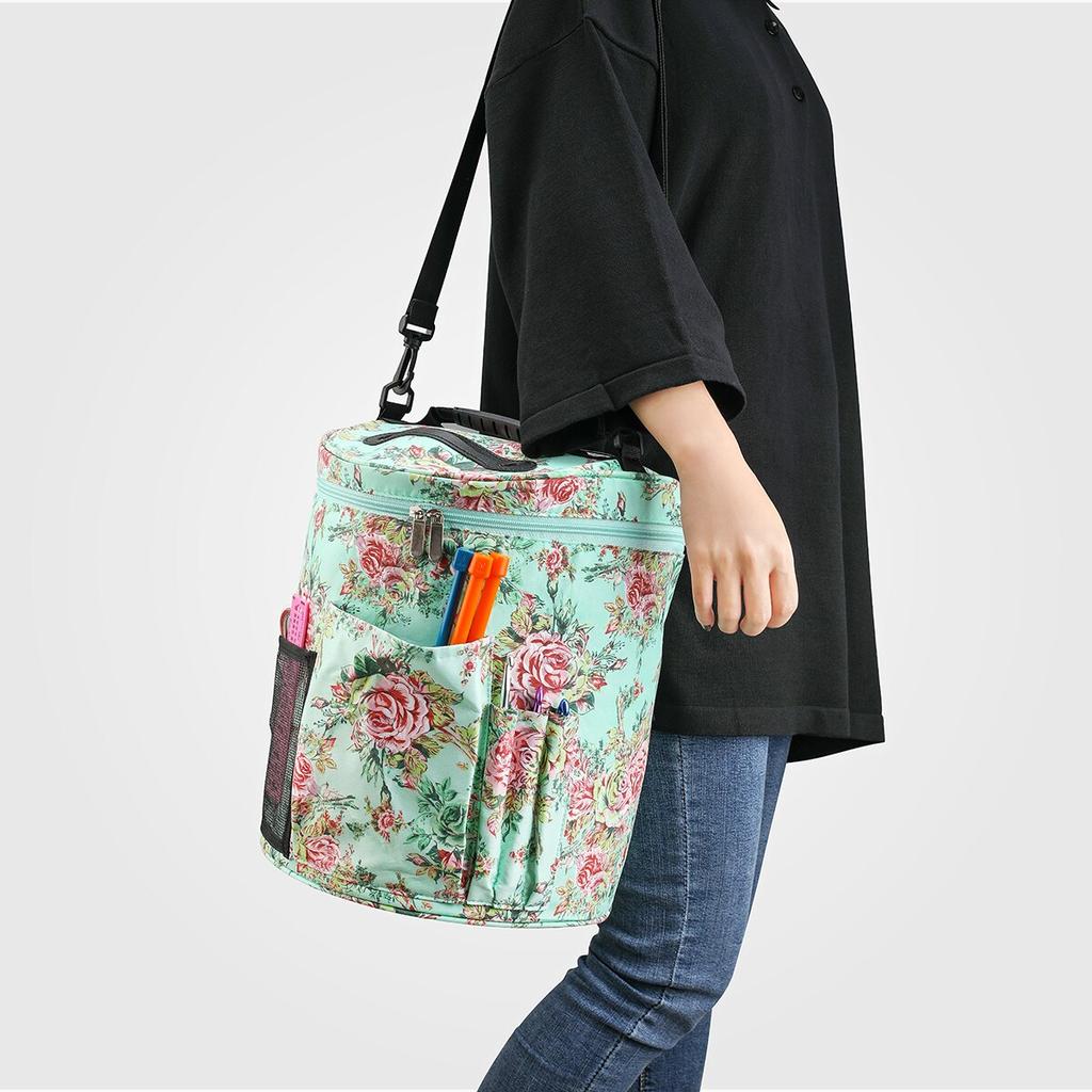 Knitting Tool Storage Bag DIY Woven Storage Bag Yarn Tote Storage Bag for Wool Crochet Hooks