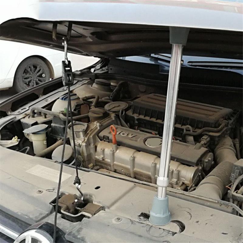 15-24" Állítható Motorháztető Tartó Teleszkópos Kitámasztórúd Szerszám Ezüst