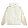 Comfortable Minimalist Color-Block Zipper Casual Hooded Windbreaker Women Outerwear Off-White AFDV972-1