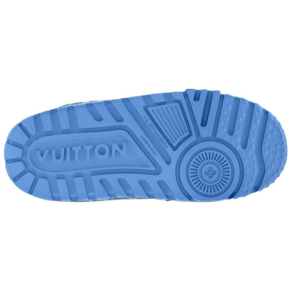 Louis Vuitton Trainer Maxi Low Top Skateboard Shoes Women's Blue 1AGZC4