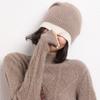 Mock Double Layer Wool Knitted Hat Crochet Bonnet Ear Protection Cap Trendy Stacking Hat  Unisex