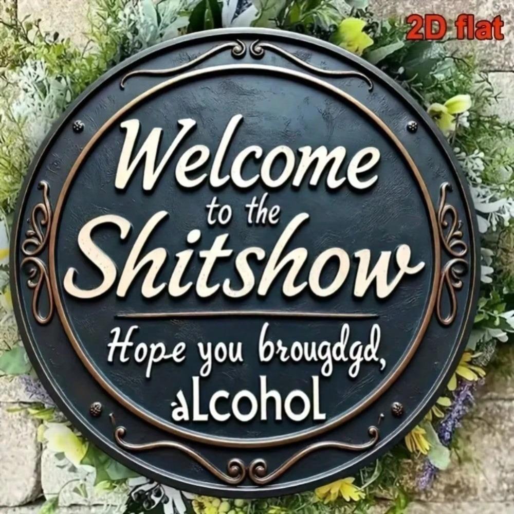 Humorous Welcome To Chaos Metal Sign Vintage Wall Art for Game Room Decor