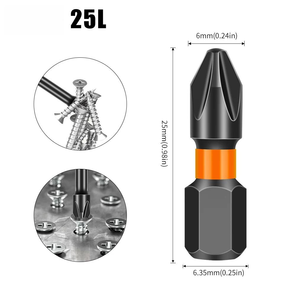 S2 Steel Electric Head High Hardness Magnetic Anti-slip Electric Drill Bit PH2 Strong Magnetic Cross Torque Head Screwdriver