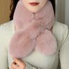 Korean Winter Faux Rabbit Fur Scarf Women Girls Scarf Soft Plush Scarves Solid Color Neck Collar Warmer Stuff Christma Gifts